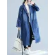 Original Lapel Long Sleeve Denim Outerwear&Trench Original Lapel Long Sleeve Denim Outerwear&Trench