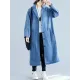Original Lapel Long Sleeve Denim Outerwear&Trench Original Lapel Long Sleeve Denim Outerwear&Trench