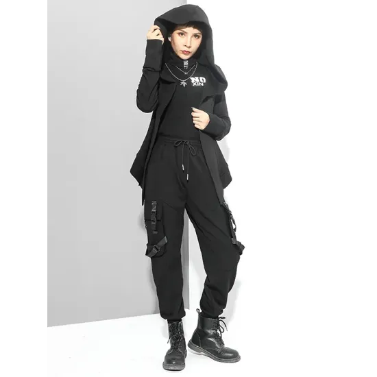 Original Solid Irregularity Elasticity Hooded Outwear Original Solid Irregularity Elasticity Hooded Outwear