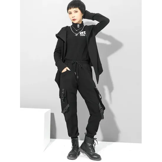 Original Solid Irregularity Elasticity Hooded Outwear Original Solid Irregularity Elasticity Hooded Outwear