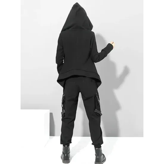 Original Solid Irregularity Elasticity Hooded Outwear Original Solid Irregularity Elasticity Hooded Outwear