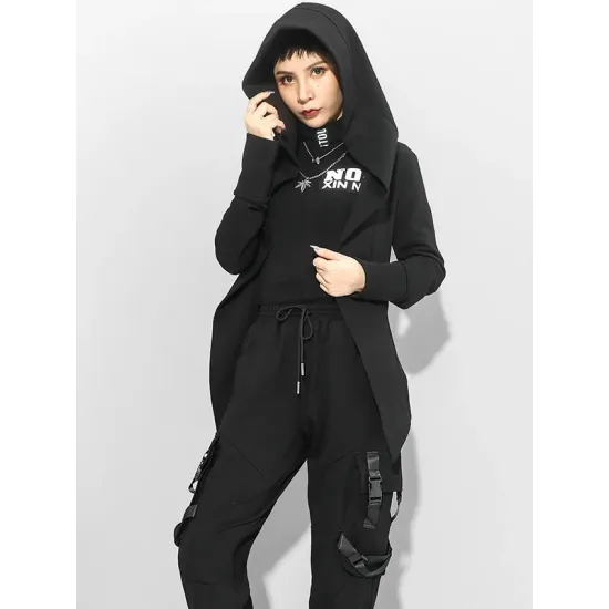 Original Solid Irregularity Elasticity Hooded Outwear Original Solid Irregularity Elasticity Hooded Outwear