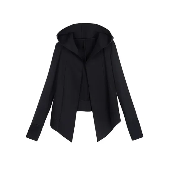 Original Solid Irregularity Elasticity Hooded Outwear Original Solid Irregularity Elasticity Hooded Outwear