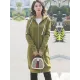 4Colors Drawstring Hooded Split-Joint Pocket Solid Color Zipper Outerwear 4Colors Drawstring Hooded Split-Joint Pocket Solid Color Zipper Outerwear