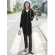 4Colors Drawstring Hooded Split-Joint Pocket Solid Color Zipper Outerwear 4Colors Drawstring Hooded Split-Joint Pocket Solid Color Zipper Outerwear