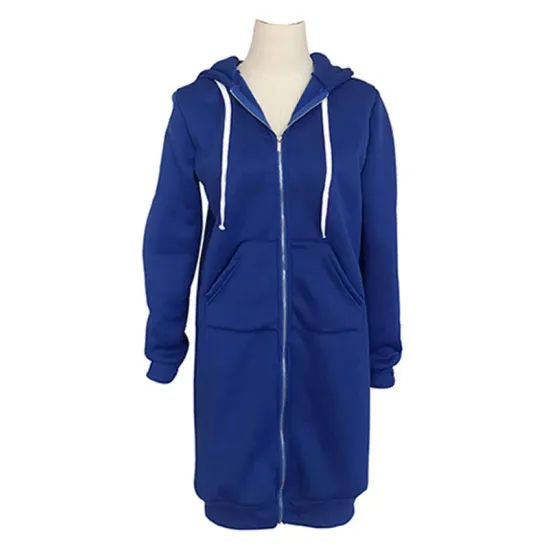 4Colors Drawstring Hooded Split-Joint Pocket Solid Color Zipper Outerwear 4Colors Drawstring Hooded Split-Joint Pocket Solid Color Zipper Outerwear