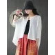 Vintage Solid Loose Cropped Batwing Sleeve Knitting Outwear Vintage Solid Loose Cropped Batwing Sleeve Knitting Outwear