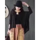 Vintage Solid Loose Cropped Batwing Sleeve Knitting Outwear Vintage Solid Loose Cropped Batwing Sleeve Knitting Outwear