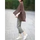 Vintage Solid Loose Cropped Batwing Sleeve Knitting Outwear Vintage Solid Loose Cropped Batwing Sleeve Knitting Outwear