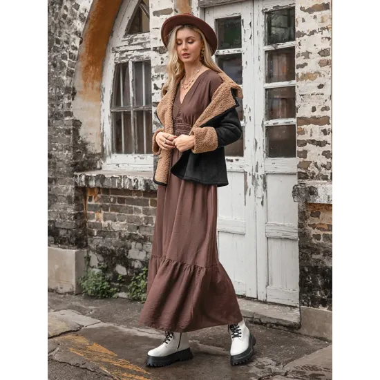 Casual Loose Solid Color Lapel Collar Jackets&Coat Casual Loose Solid Color Lapel Collar Jackets&Coat