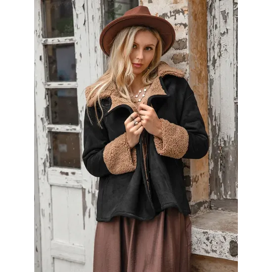 Casual Loose Solid Color Lapel Collar Jackets&Coat Casual Loose Solid Color Lapel Collar Jackets&Coat