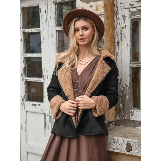 Casual Loose Solid Color Lapel Collar Jackets&Coat Casual Loose Solid Color Lapel Collar Jackets&Coat