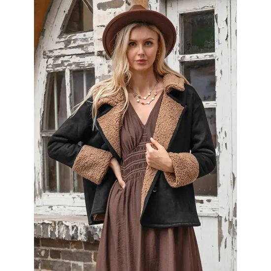 Casual Loose Solid Color Lapel Collar Jackets&Coat Casual Loose Solid Color Lapel Collar Jackets&Coat