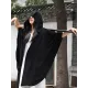 Simple Solid Loose Batwing Sleeve Hood Cape Simple Solid Loose Batwing Sleeve Hood Cape