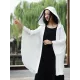 Simple Solid Loose Batwing Sleeve Hood Cape Simple Solid Loose Batwing Sleeve Hood Cape