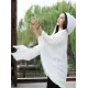 Simple Solid Loose Batwing Sleeve Hood Cape Simple Solid Loose Batwing Sleeve Hood Cape