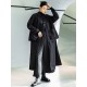 Loose Split-Joint Black False Two Trench Coat Loose Split-Joint Black False Two Trench Coat