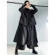 Loose Split-Joint Black False Two Trench Coat Loose Split-Joint Black False Two Trench Coat