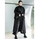 Loose Split-Joint Black False Two Trench Coat Loose Split-Joint Black False Two Trench Coat