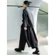 Loose Split-Joint Black False Two Trench Coat Loose Split-Joint Black False Two Trench Coat