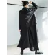 Loose Split-Joint Black False Two Trench Coat Loose Split-Joint Black False Two Trench Coat