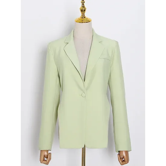 Backless Chains Long Sleeves Notched Collar Outerwear Blazer Backless Chains Long Sleeves Notched Collar Outerwear Blazer