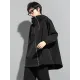Fashion Irregularity Loose Solid Color Zipper Hooded Outerwear Fashion Irregularity Loose Solid Color Zipper Hooded Outerwear