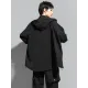 Fashion Irregularity Loose Solid Color Zipper Hooded Outerwear Fashion Irregularity Loose Solid Color Zipper Hooded Outerwear