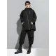 Fashion Irregularity Loose Solid Color Zipper Hooded Outerwear Fashion Irregularity Loose Solid Color Zipper Hooded Outerwear