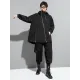 Fashion Irregularity Loose Solid Color Zipper Hooded Outerwear Fashion Irregularity Loose Solid Color Zipper Hooded Outerwear