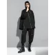 Fashion Irregularity Loose Solid Color Zipper Hooded Outerwear Fashion Irregularity Loose Solid Color Zipper Hooded Outerwear