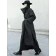 Black Rhombic Split-Side High Collar Long Coat Black Rhombic Split-Side High Collar Long Coat
