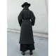 Black Rhombic Split-Side High Collar Long Coat Black Rhombic Split-Side High Collar Long Coat