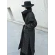 Black Rhombic Split-Side High Collar Long Coat Black Rhombic Split-Side High Collar Long Coat