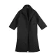 Black Rhombic Split-Side High Collar Long Coat Black Rhombic Split-Side High Collar Long Coat