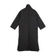 Black Rhombic Split-Side High Collar Long Coat Black Rhombic Split-Side High Collar Long Coat