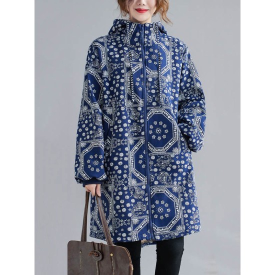 Vintage Ramie Cotton Printing Outerwear&Coat Vintage Ramie Cotton Printing Outerwear&Coat
