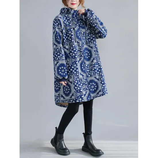 Vintage Ramie Cotton Printing Outerwear&Coat Vintage Ramie Cotton Printing Outerwear&Coat