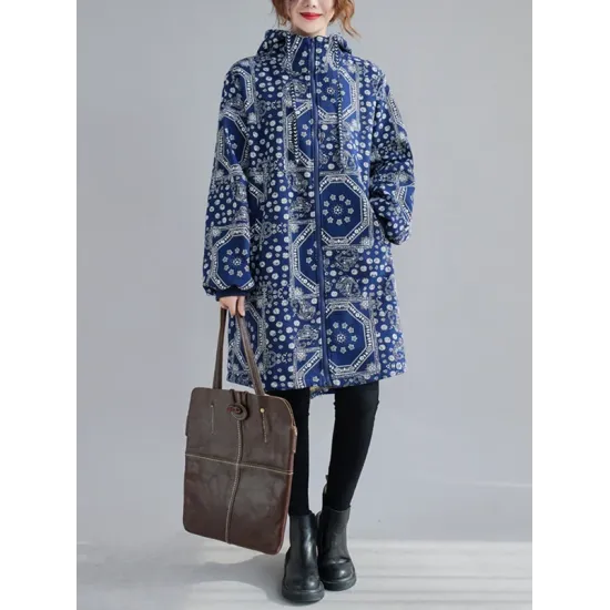 Vintage Ramie Cotton Printing Outerwear&Coat Vintage Ramie Cotton Printing Outerwear&Coat