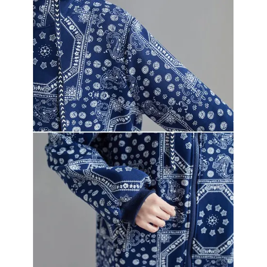 Vintage Ramie Cotton Printing Outerwear&Coat Vintage Ramie Cotton Printing Outerwear&Coat