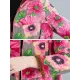 Artistic Retro Velvet Floral Printed Zipper Hooded Long Sleeves Outwear Artistic Retro Velvet Floral Printed Zipper Hooded Long Sleeves Outwear