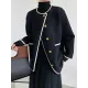 Asymmetric Buttoned Pockets Split-Joint Long Sleeves Loose Round-Neck Woolen Coat Asymmetric Buttoned Pockets Split-Joint Long Sleeves Loose Round-Neck Woolen Coat