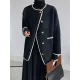 Asymmetric Buttoned Pockets Split-Joint Long Sleeves Loose Round-Neck Woolen Coat Asymmetric Buttoned Pockets Split-Joint Long Sleeves Loose Round-Neck Woolen Coat