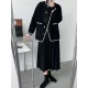Asymmetric Buttoned Pockets Split-Joint Long Sleeves Loose Round-Neck Woolen Coat Asymmetric Buttoned Pockets Split-Joint Long Sleeves Loose Round-Neck Woolen Coat