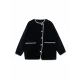 Asymmetric Buttoned Pockets Split-Joint Long Sleeves Loose Round-Neck Woolen Coat Asymmetric Buttoned Pockets Split-Joint Long Sleeves Loose Round-Neck Woolen Coat