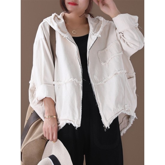 Original Solid Hooded Denim Outwear Original Solid Hooded Denim Outwear