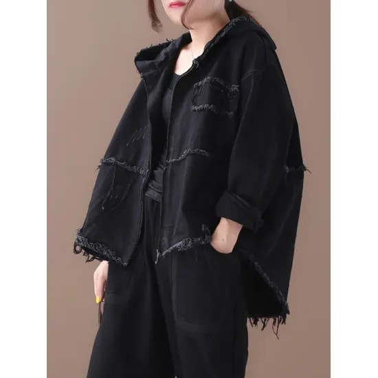 Original Solid Hooded Denim Outwear Original Solid Hooded Denim Outwear