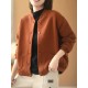 Artistic Retro Loose Long Sleeves Buttoned Solid Color Stand Collar Outerwear Artistic Retro Loose Long Sleeves Buttoned Solid Color Stand Collar Outerwear