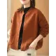 Artistic Retro Loose Long Sleeves Buttoned Solid Color Stand Collar Outerwear Artistic Retro Loose Long Sleeves Buttoned Solid Color Stand Collar Outerwear