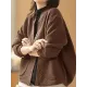 Artistic Retro Loose Long Sleeves Buttoned Solid Color Stand Collar Outerwear Artistic Retro Loose Long Sleeves Buttoned Solid Color Stand Collar Outerwear
